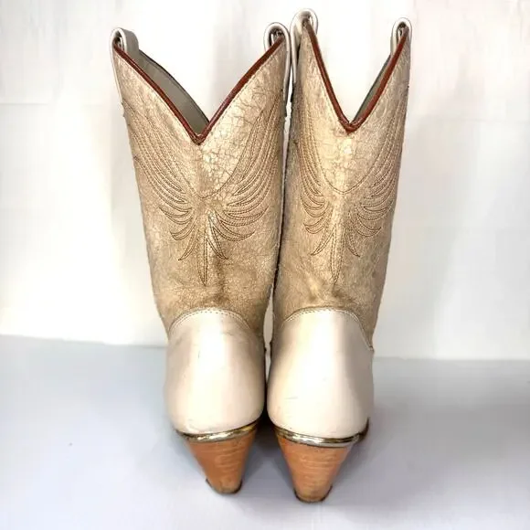 Vintage Dingo Cowboy Boot Size 6.5 Western Cowgirl Neutral Festival Boho Country - Picture 7 of 13